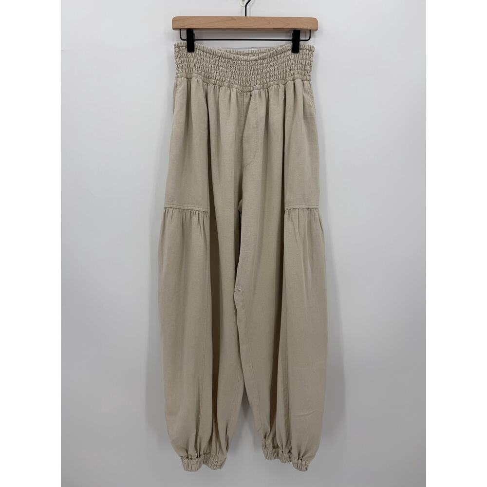 Pilcro Nutmeg Relaxed Linen Blend Pull On Jogger Pants Small Anthropologie Boho - Picture 4 of 11